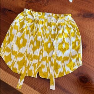 LOFT Yellow and White Skirt